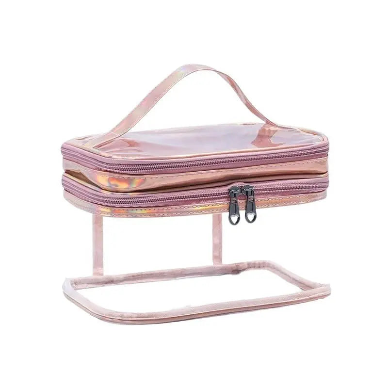 Trousse de Toilette pour Maquillage Transparente Femme Rose