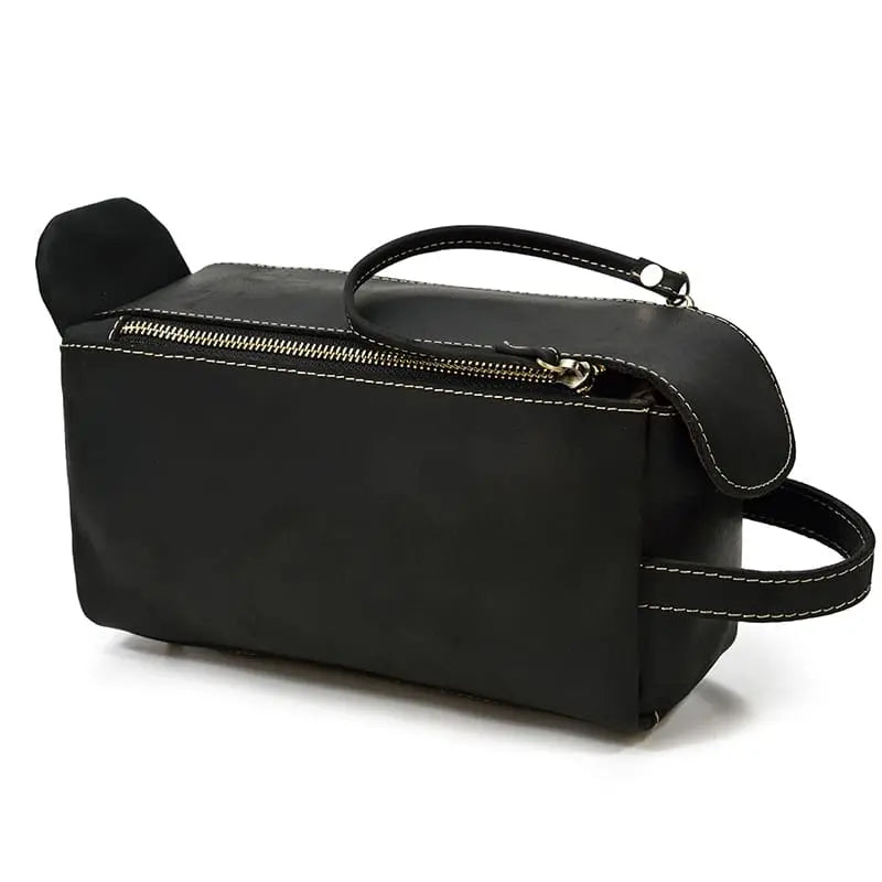 Trousse de Toilette Homme Cuir Noir