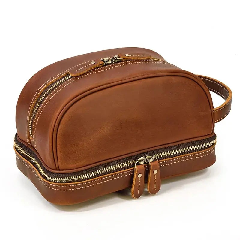 Trousse de Toilette Homme Luxe Marron