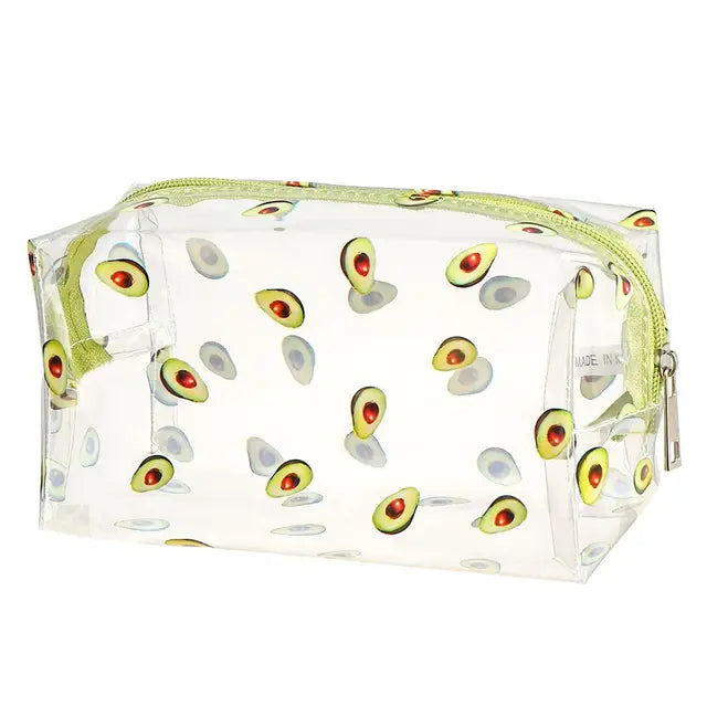 Trousse de Toilette Transparente Femme - Avocat Vert