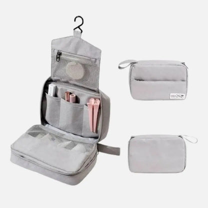  Trousse de Toilette à Suspendre Dépliante Femme Gris