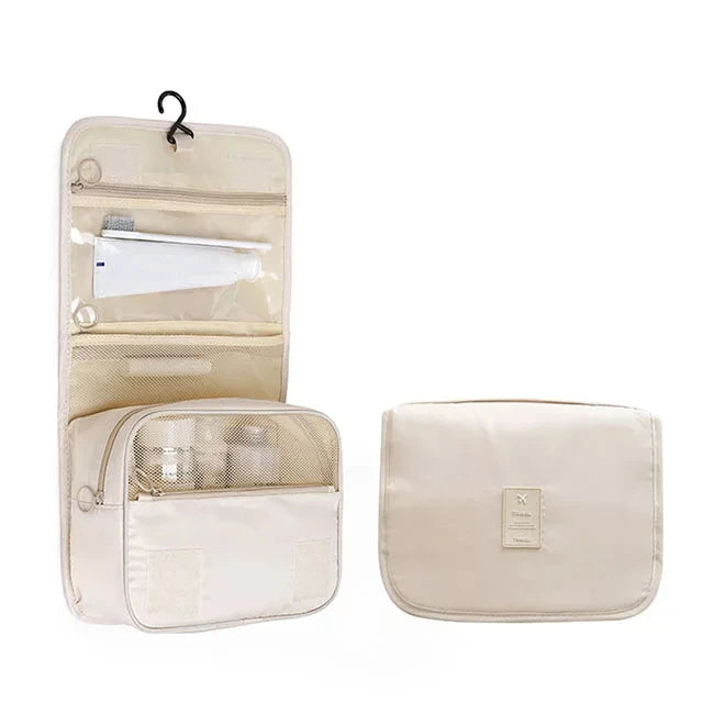 Trousse de Toilette Femme à Suspendre Beige