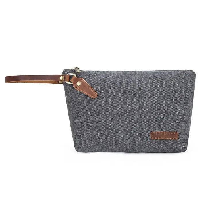 Trousse de Toilette Homme en Tissu Gris