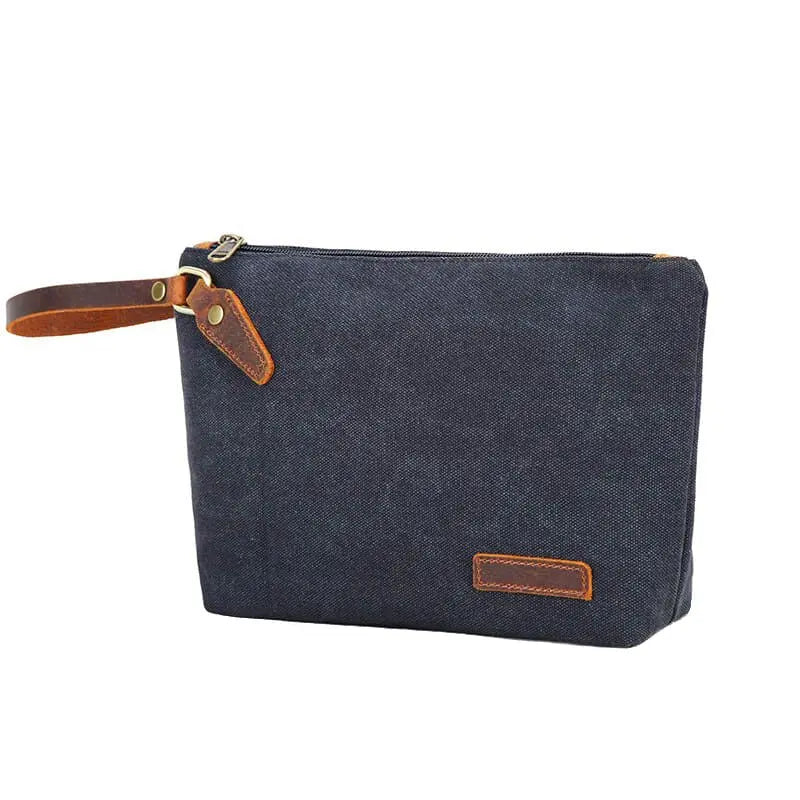 Trousse de Toilette Homme en Tissu Bleu