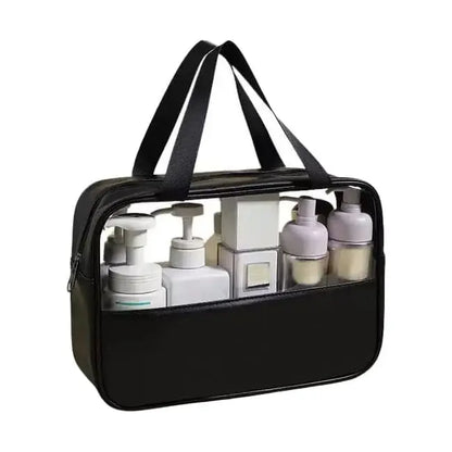 Trousse de Toilette Transparente avec Anse Noir