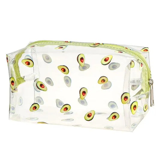 Trousse de Toilette Transparente Femme - Avocat Vert